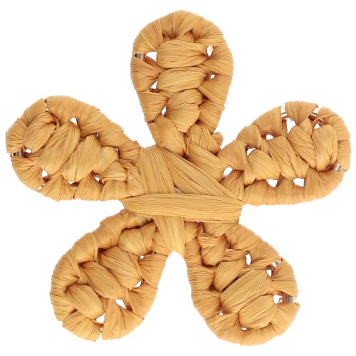 Pendentif fleur 31 mm en raphia - Safran x1