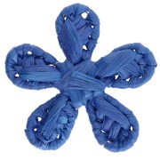 Pendentif fleur 31 mm en raphia - Bleu Royal x1
