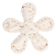 Pendentif fleur 31 mm en raphia - Ecru x1