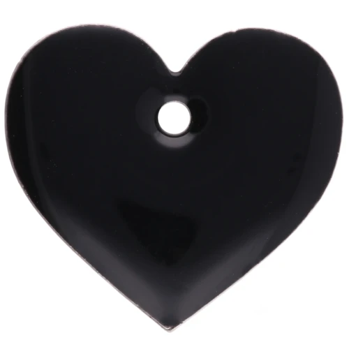 Sequins coeurs en métal et résine époxy 12x13 mm - Noir x6