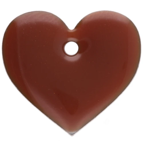 Sequins coeurs en métal et résine époxy 12x13 mm - Marron clair x6