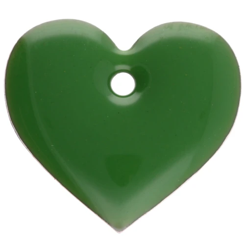Sequins coeurs en métal et résine époxy 12x13 mm - Vert x6