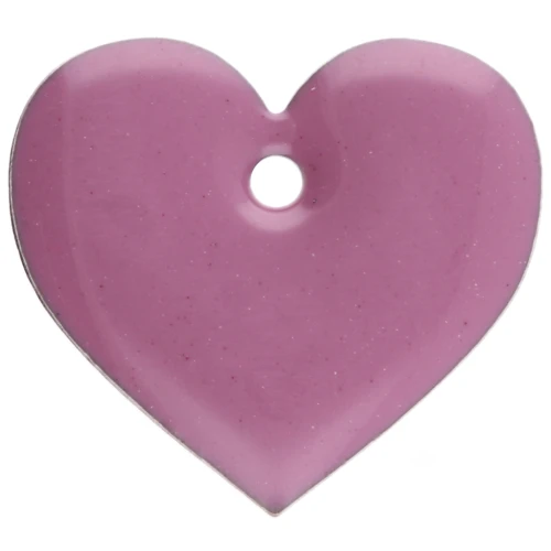 Sequins coeurs en métal et résine époxy 12x13 mm - Lilas x6
