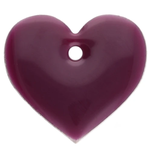 Sequins coeurs en métal et résine époxy 12x13 mm - Violet x6