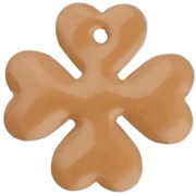 Sequins Trèfle en métal et résine époxy 16 mm - Moutarde x4