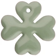 Sequins Trèfle en métal et résine époxy 16 mm - Vert Jade x4