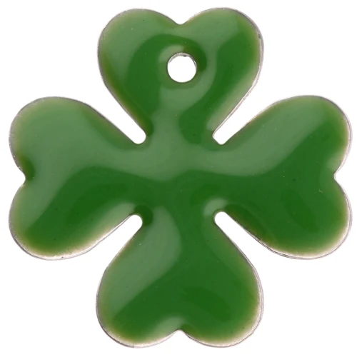 Sequins Trèfle en métal et résine époxy 16 mm - Vert x4