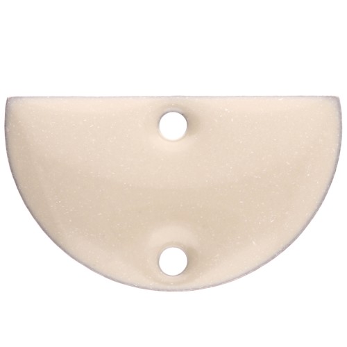 Intercalaires en métal - demi-lune - 2 trous résine époxy 10x17 mm - Crème x6