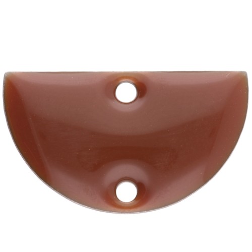 Intercalaires en métal demi-lune 2 trous résine époxy 10x17 mm Marron clair x6