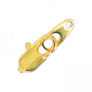 Fermoir mousqueton allongé 10 mm doré à l'or fin x1