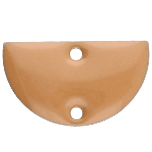 Intercalaires en métal - demi-lune - 2 trous résine époxy 10x17 mm Cinnamon x6