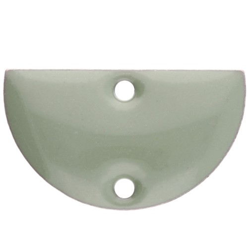 Intercalaires en métal - demi-lune 2 trous résine époxy 10x17 mm Vert Jade x6