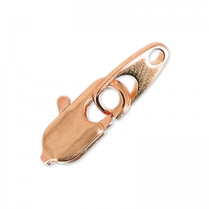Fermoir mousqueton allongé 10 mm doré rose x1