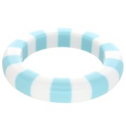 Blanc - Bracelet jonc épais 66 mm en résine opaque - Blanc - Bleu ciel x1 Bracelet jonc épais 66 mm en résine opaque - Blanc - Bleu ciel x1