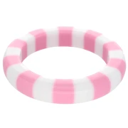 Bracelet jonc épais 64 mm en résine opaque - Blanc - Rose x1