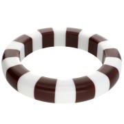 Blanc - Bracelet jonc épais 66 mm en résine opaque - Blanc - Marron x1 Bracelet jonc épais 66 mm en résine opaque - Blanc - Marron x1