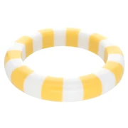 Bracelet jonc épais 64 mm en résine opaque - Blanc - Jaune x1