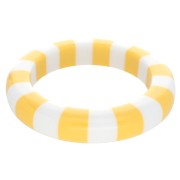Bracelet jonc épais 65 mm en résine opaque - Blanc - Jaune x1