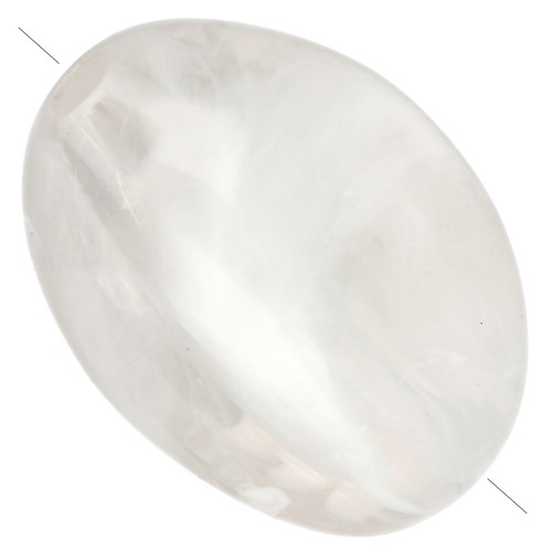 Perles plates irrégulières 18x13 mm en acrylique - Ivoire marbré x10