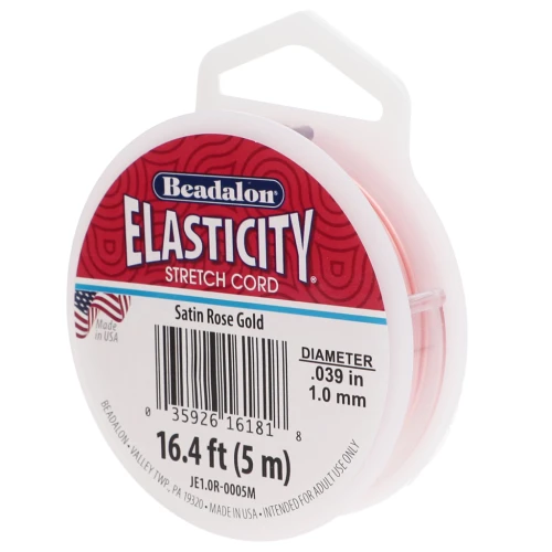 Fil élastique Elasticity 1 mm - Doré rose satiné x5m