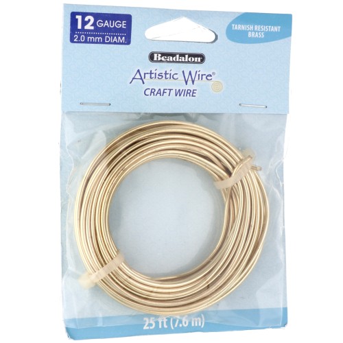 Fil de laiton Artistic Wire 2 mm - Anti-ternissement x7.6m