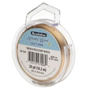 Fil de laiton Artistic Wire 0.51 mm - brut traité Anti-ternissement x18.2m
