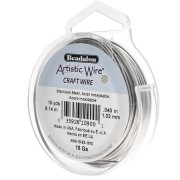 Fil rond 1.02 mm Artistic Wire - Acier inoxydable 304 x9.1m