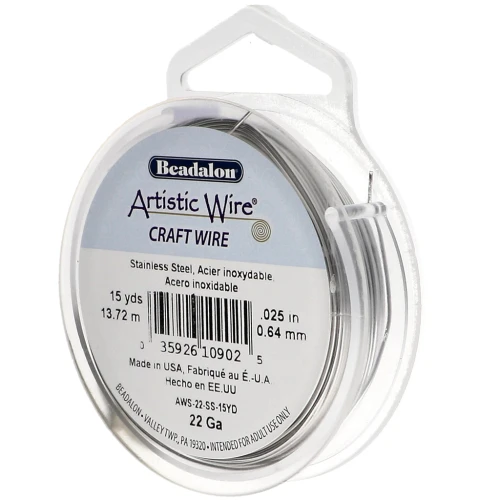 Fil rond 0.64 mm Artistic Wire - Acier inoxydable 304 x13.7m