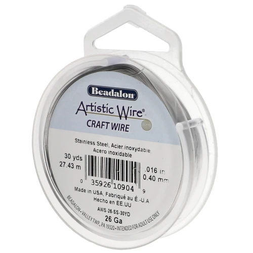 Fil rond 0.41 mm Artistic Wire - Acier inoxydable 304 x27.4m