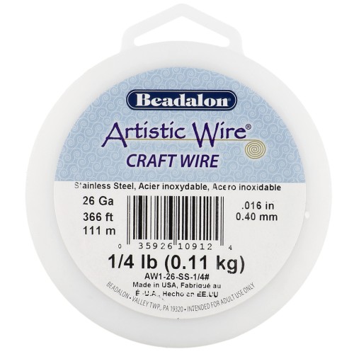 Fil rond 0.41 mm Artistic Wire - Acier inoxydable 304 x111m