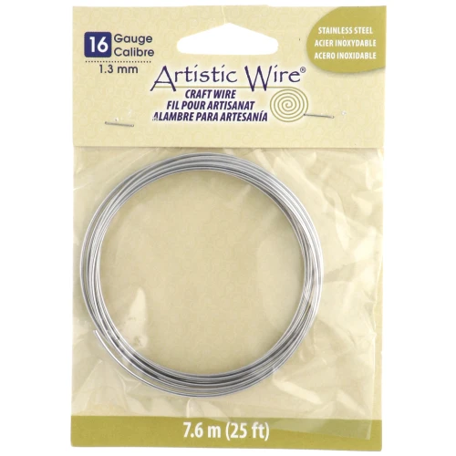 Fil rond 1.3 mm Artistic Wire - Acier inoxydable 304 x3.1m