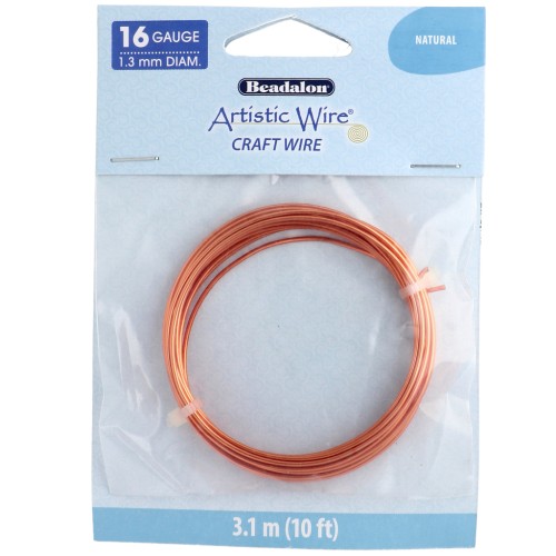 Fil de cuivre rond 1.3 mm Artistic Wire - Naturel x3.1m