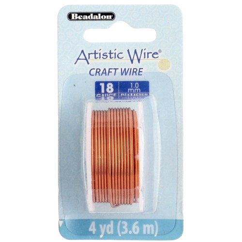 Fil de cuivre rond 1 mm Artistic Wire - Naturel x3.6m