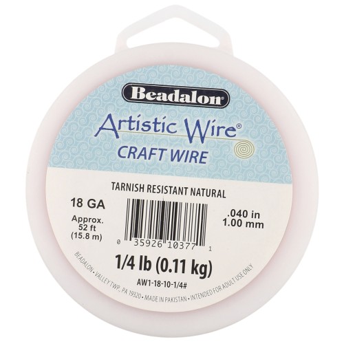 Fil de cuivre rond 1 mm Artistic Wire - Naturel x15.8m