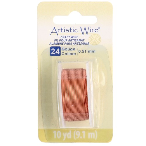 Fil de cuivre rond 0.51 mm Artistic Wire - Naturel x9.1m