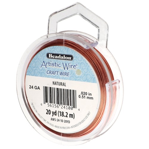 Fil de cuivre rond 0.51 mm Artistic Wire - Naturel x18.2m
