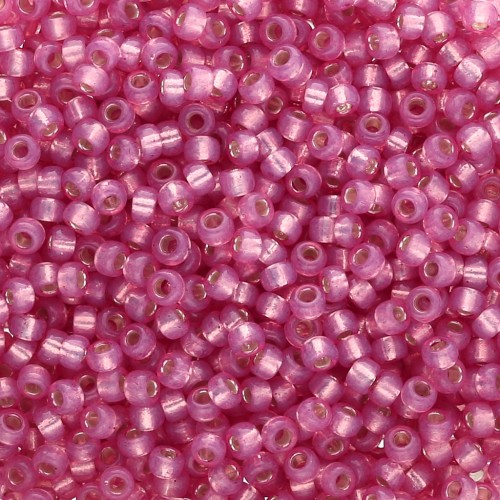 Rocaille Miyuki 11/0 645 - Dyed Dark Rose Silver Lined Alabaster x8g