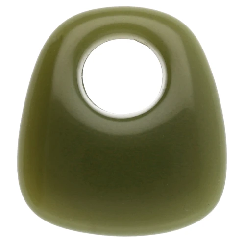 Pendentif trapèze en résine opaque 23x21 mm - Kaki x1