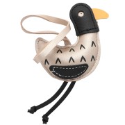 Oiseau - Pendentif canard 13x8 cm pour bijou de sac - PU - Beige - Noir x1 Pendentif canard 13x8 cm pour bijou de sac - PU - Beige - Noir x1