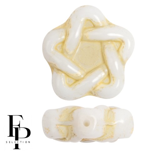 Perles en verre étoile Elégant Star 12 mm - Beige x10