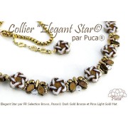 Perles en verre étoile Elégant Star 12 mm - Copper Gold Bronze x10