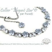 Perles en verre étoile Elégant Star 12 mm - Grey x10