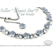 Perles en verre étoile Elégant Star 12 mm - Grey x10