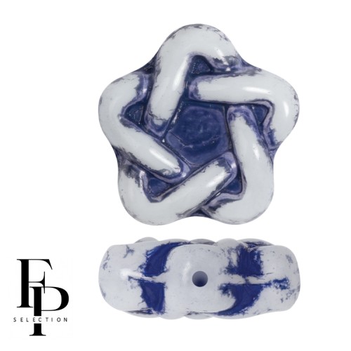 Perles en verre étoile Elégant Star 12 mm - Royal Bluex10