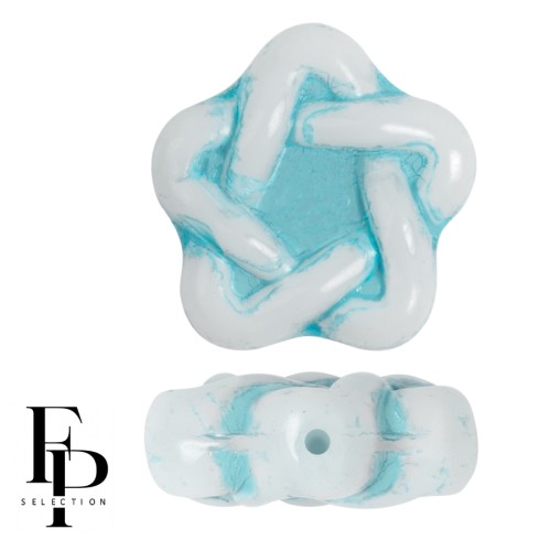 Perles en verre étoile Elégant Star 12 mm - Turquoise x10