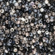 Perles rocailles Preciosa  11/0 2 mm - Mix Argenté - Noir - Blanc x20g