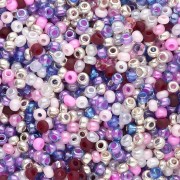 Perles rocailles Preciosa  11/0 2 mm - Mix Argenté - Lilas - Rose x20g