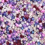 Perles rocailles Preciosa  11/0 2 mm - Mix Argenté - Lilas - Rose x20g