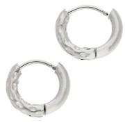 Aucune - Créoles rondes martelées réversible 13 mm - Fil 2.5 mm - Acier inox 316L et 201 x2 Créoles rondes martelées réversible 13 mm - Fil 2.5 mm - Acier inox 316L et 201 x2
