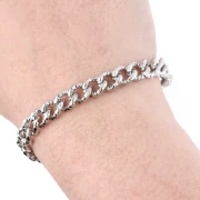 Chaine maille Gourmette texturé 8 mm - Acier inoxyadable 304 x50cm